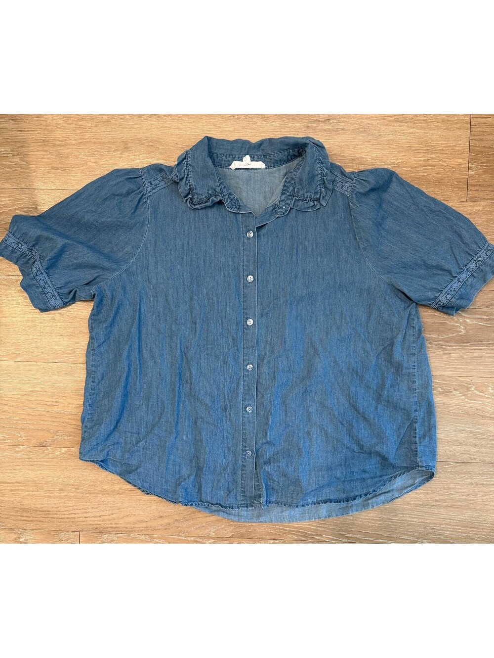 Jane & Delancy Chambray Button Down Top Size XL